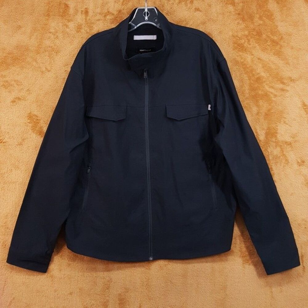 KENNETH COLE Jacket Mens XXL Black Zip Up 4 Pocket Windbreaker